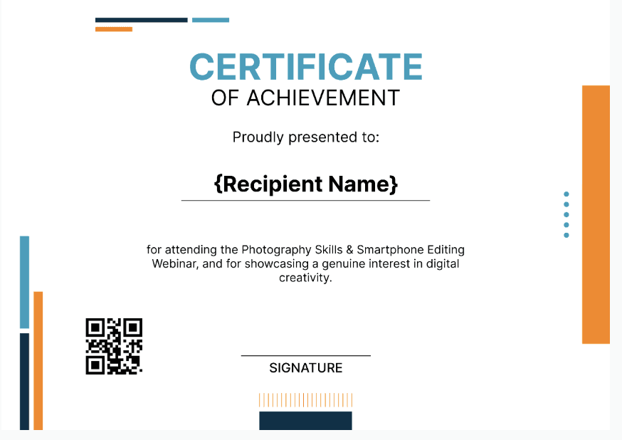Wauld Certificate of Achievement