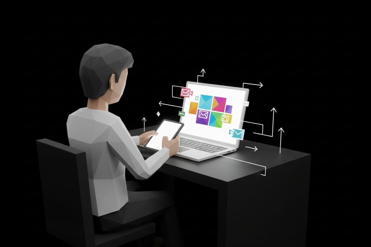 Marketer reviewing email campaign examples