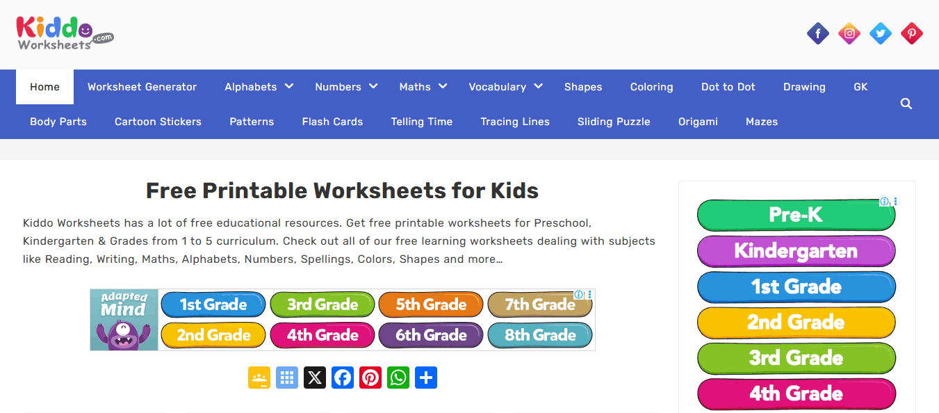 Kiddoworksheets