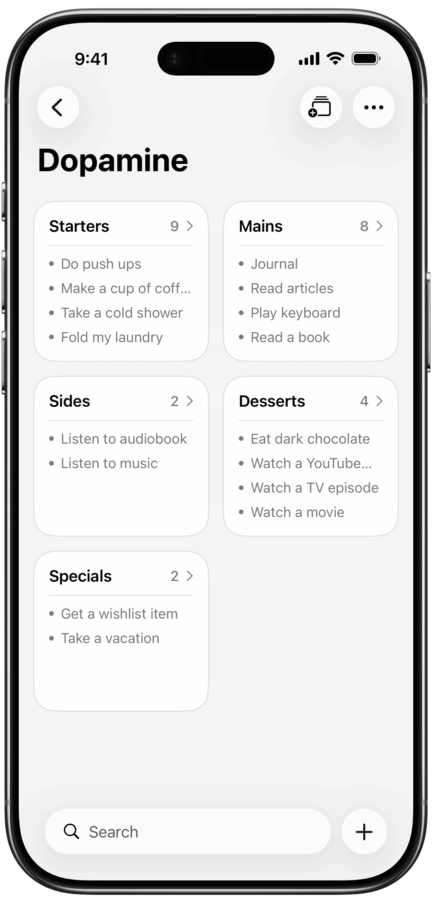 Easlo Menu on iPhone