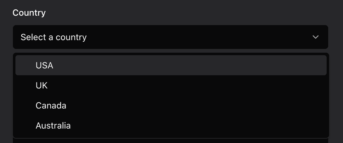 Select component generated using v0