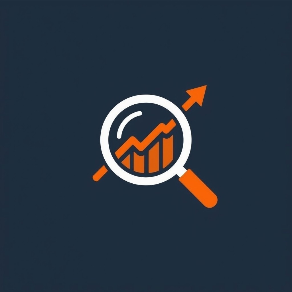 SEO-Symbol mit Lupe und steigendem Diagramm – bessere Sichtbarkeit und Wachstum für KMU in der Schweiz und Liechtenstein