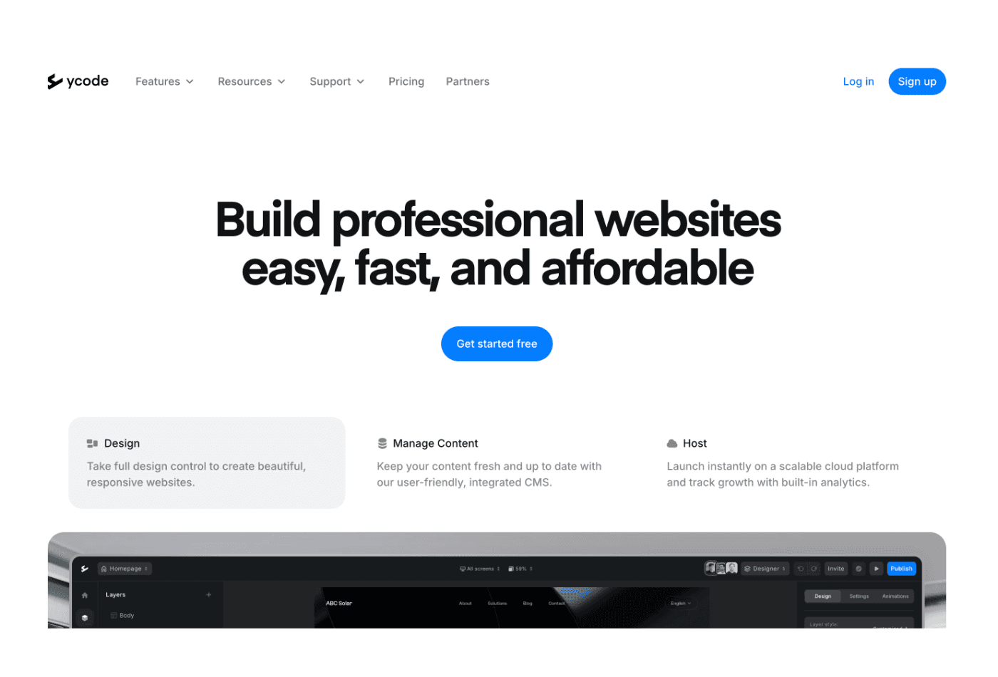 Ycode website builder