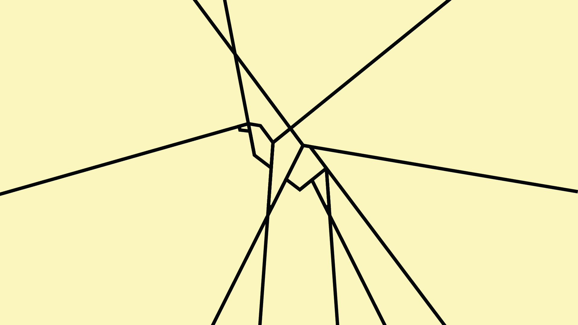 Ori-Arab origami camel mark with radiating fold lines on yellow.