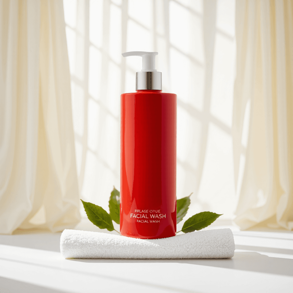 product photography of a bottle of facial wash
