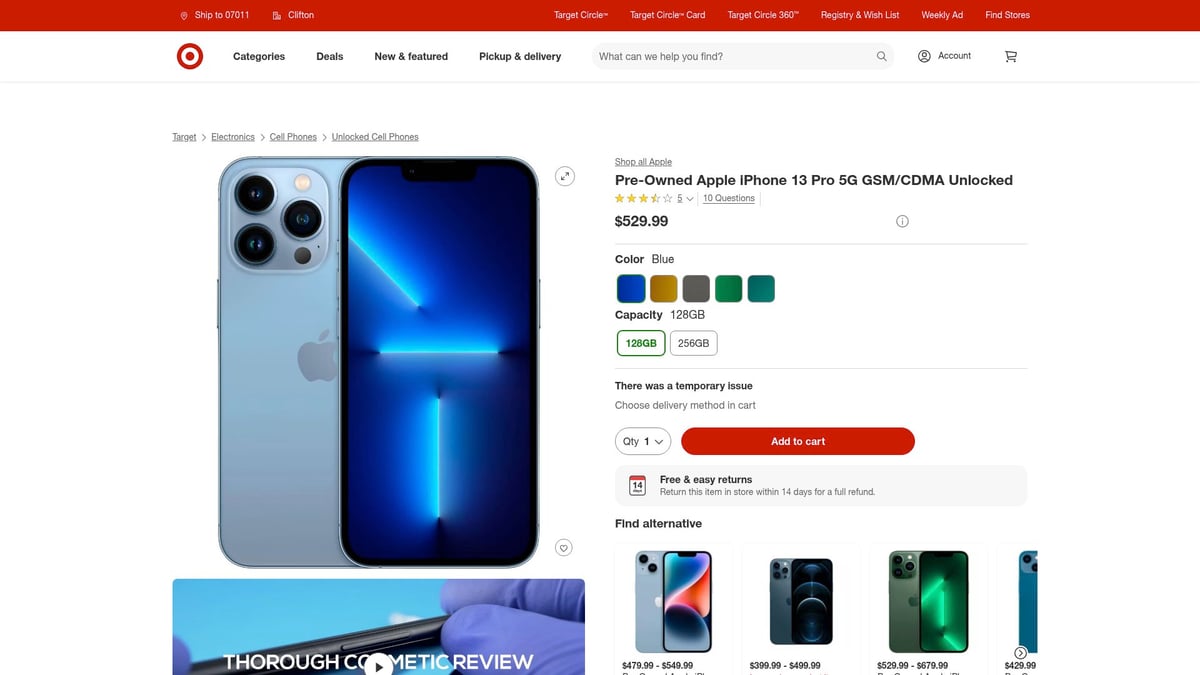 Top 10 Phones ESIM Ready to Buy in 2026 - Apple iPhone 13 Pro