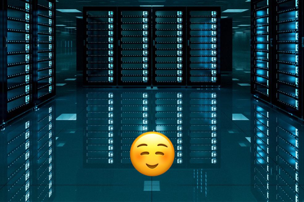 Cloud-based servers of LinkedPhone's virtual phone system for business with happy face