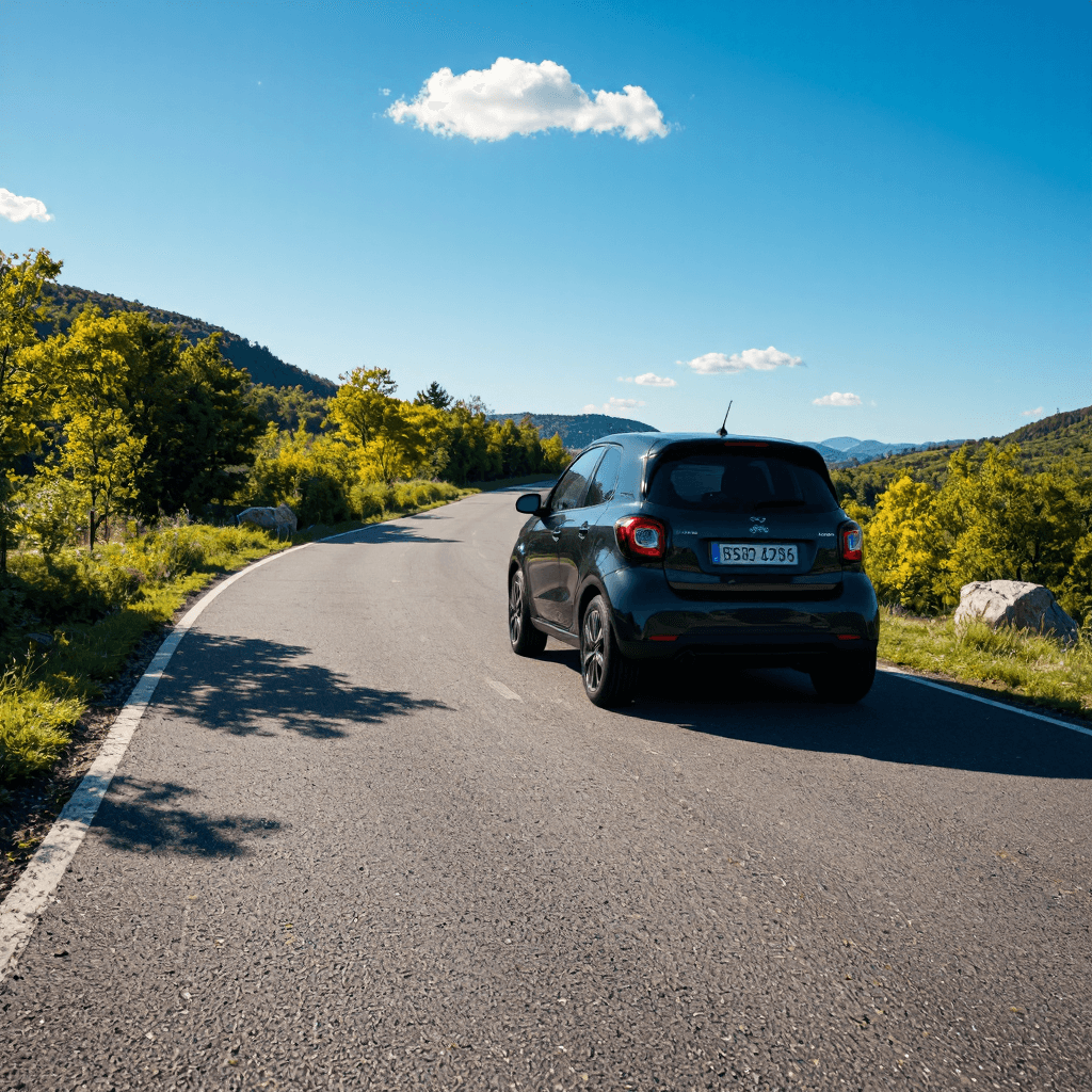 product photography of compact car