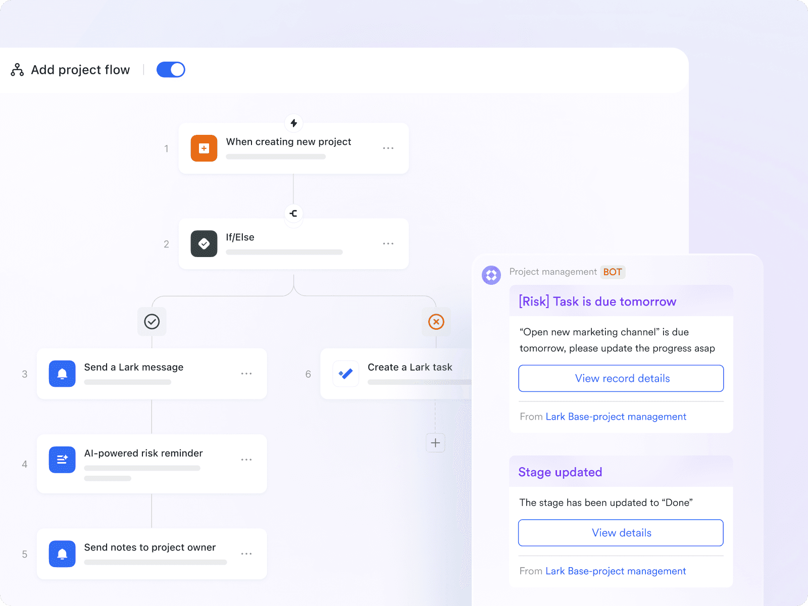 Automate tasks to avoid bottlenecks in Lark
