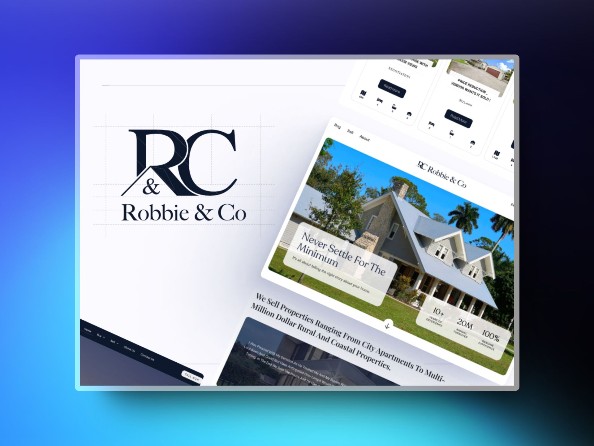 Robbie & Co's homepage featuring luxury homes and multi-million dollar property listings across Auckland's urban and rural areas