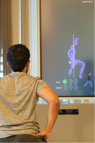 Movement analysis on a screen