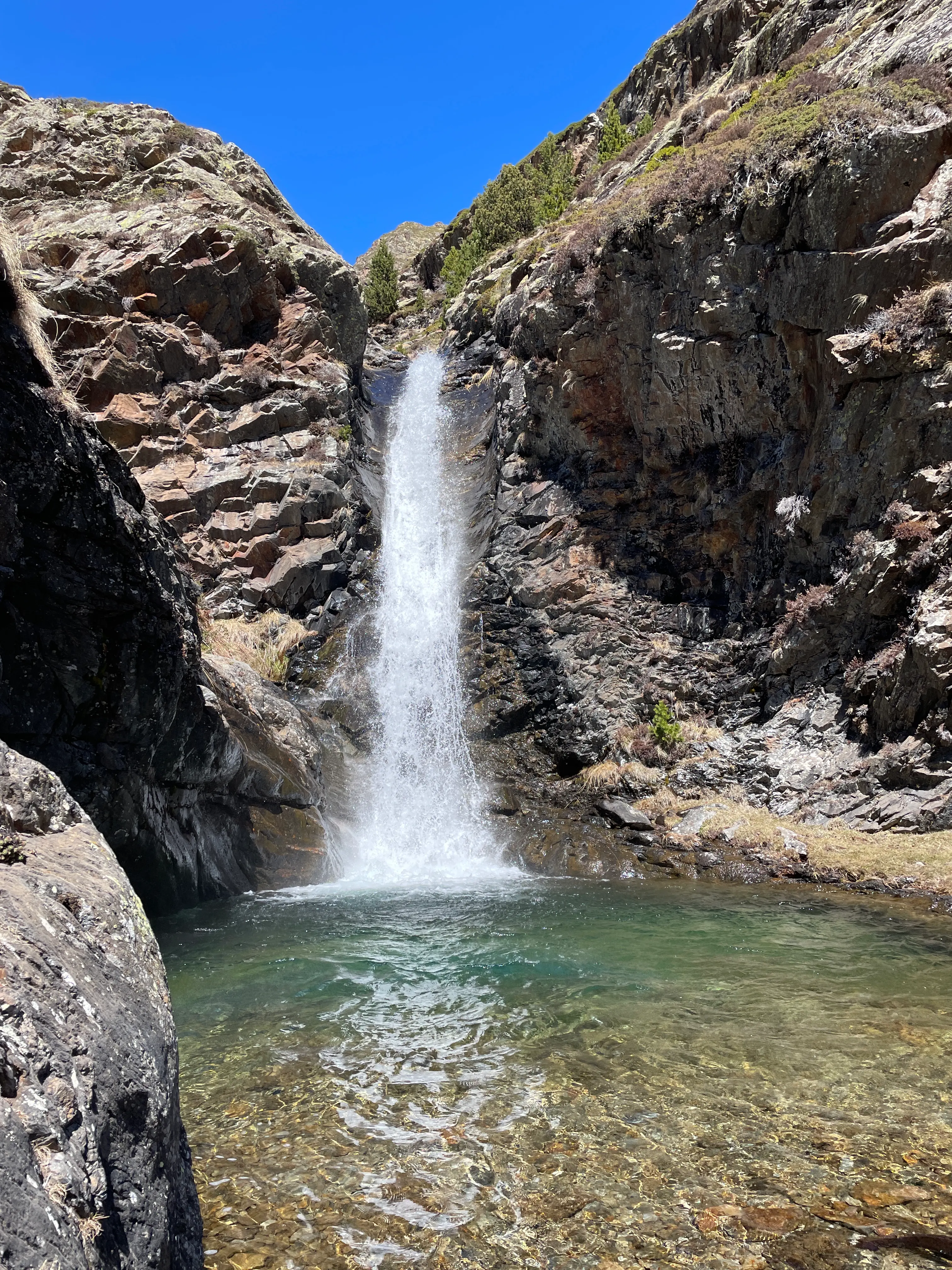 mountains with a road in between