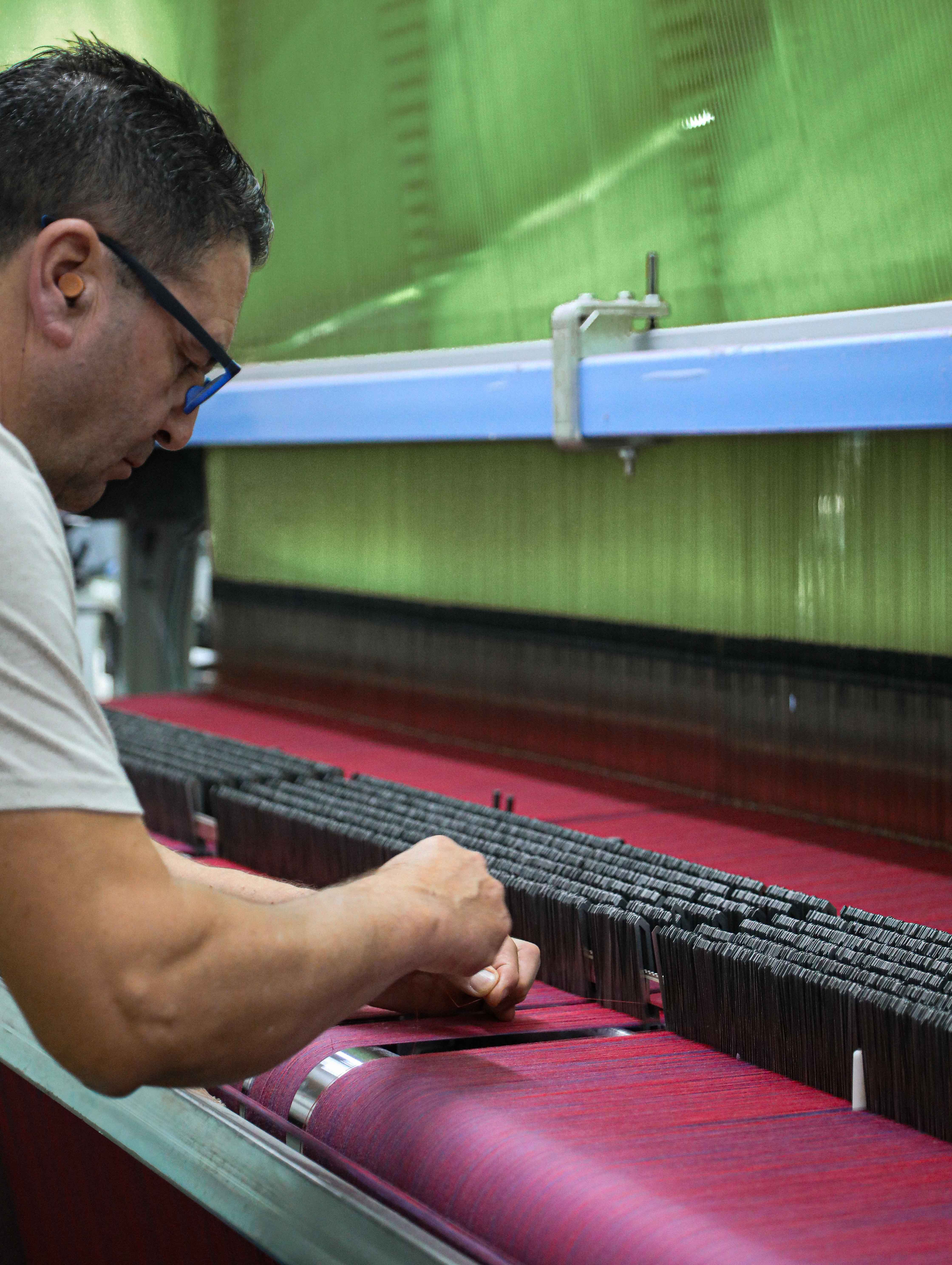 A view of a factory worker doing work