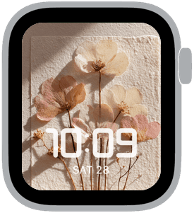 pressed petals Apple Watch face preview 5 featuring floral, summer, and spring.