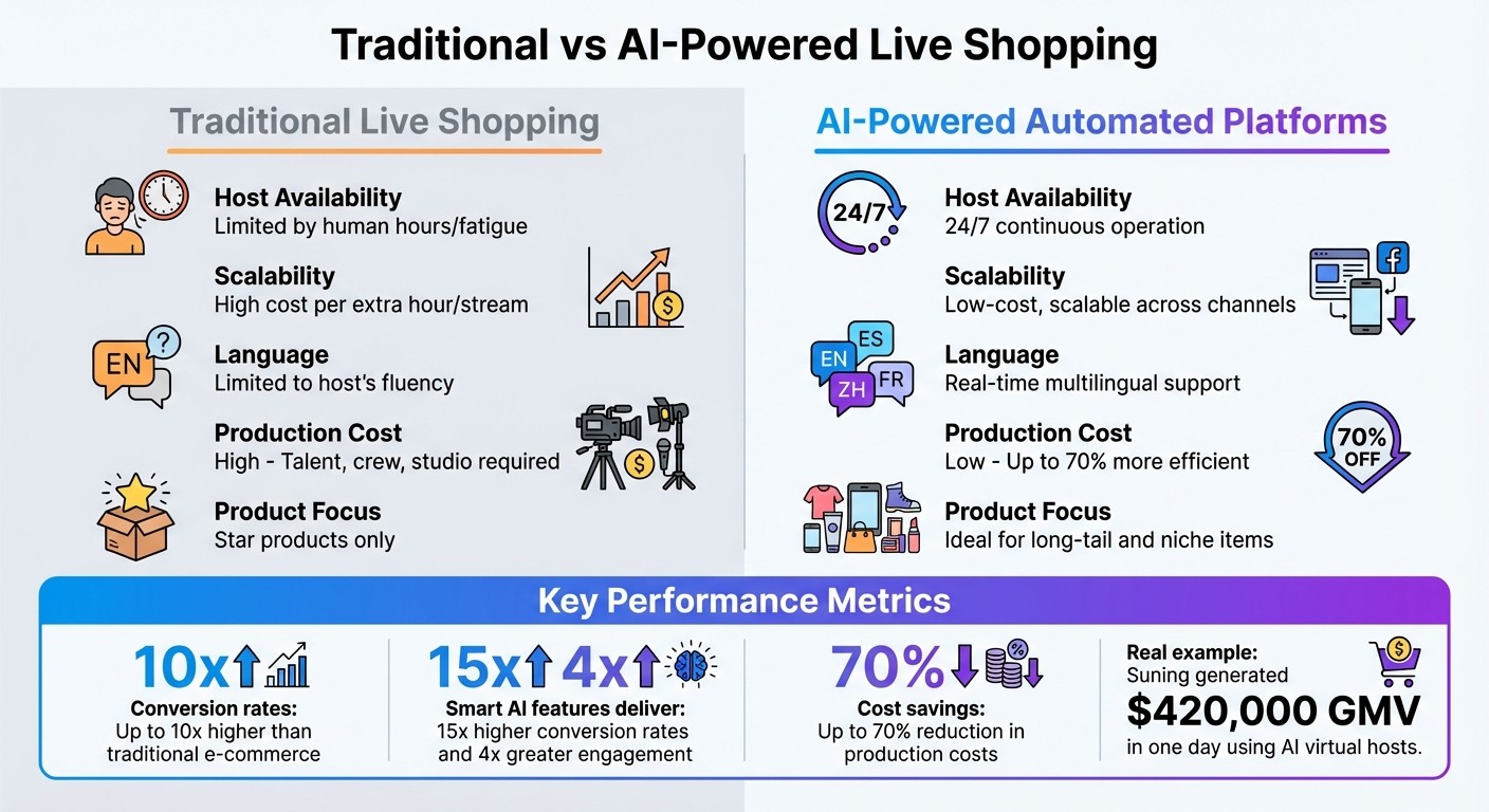 Traditional vs AI-Powered Live Shopping: Cost, Scalability, and Performance Comparison