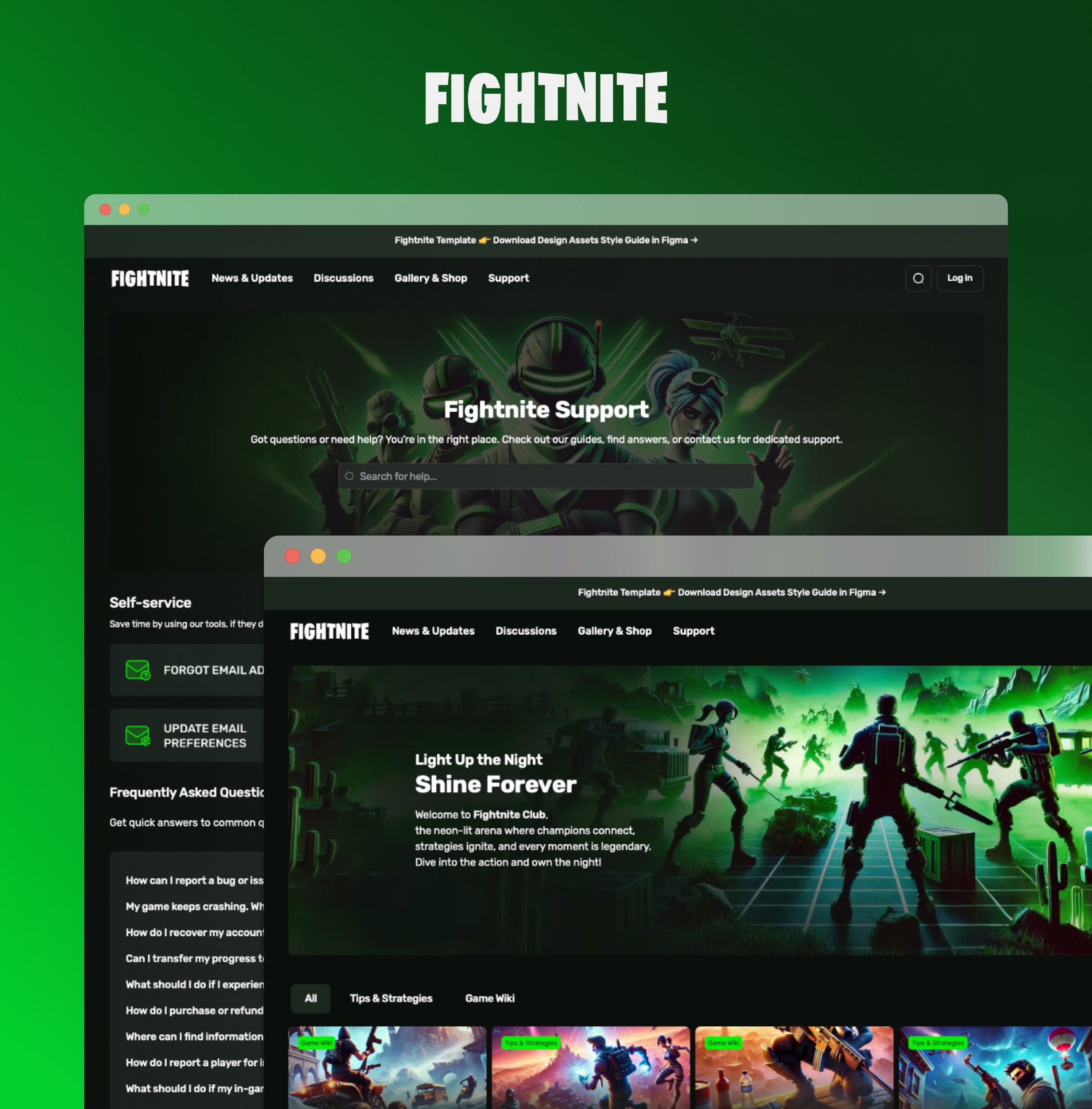 Community Website Template Design - Fightnite