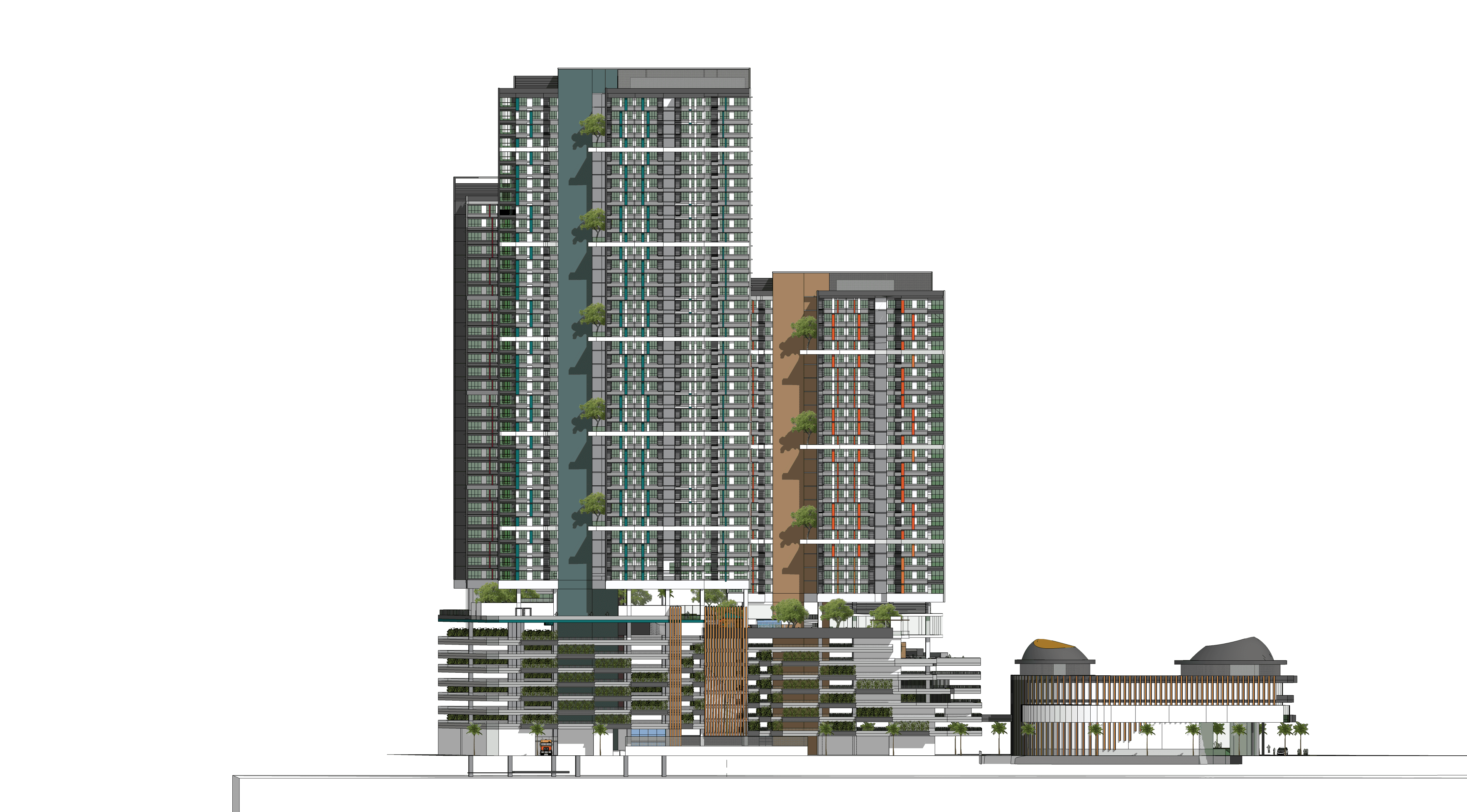 Exterior view of Trio by Setia project by Asima Architects