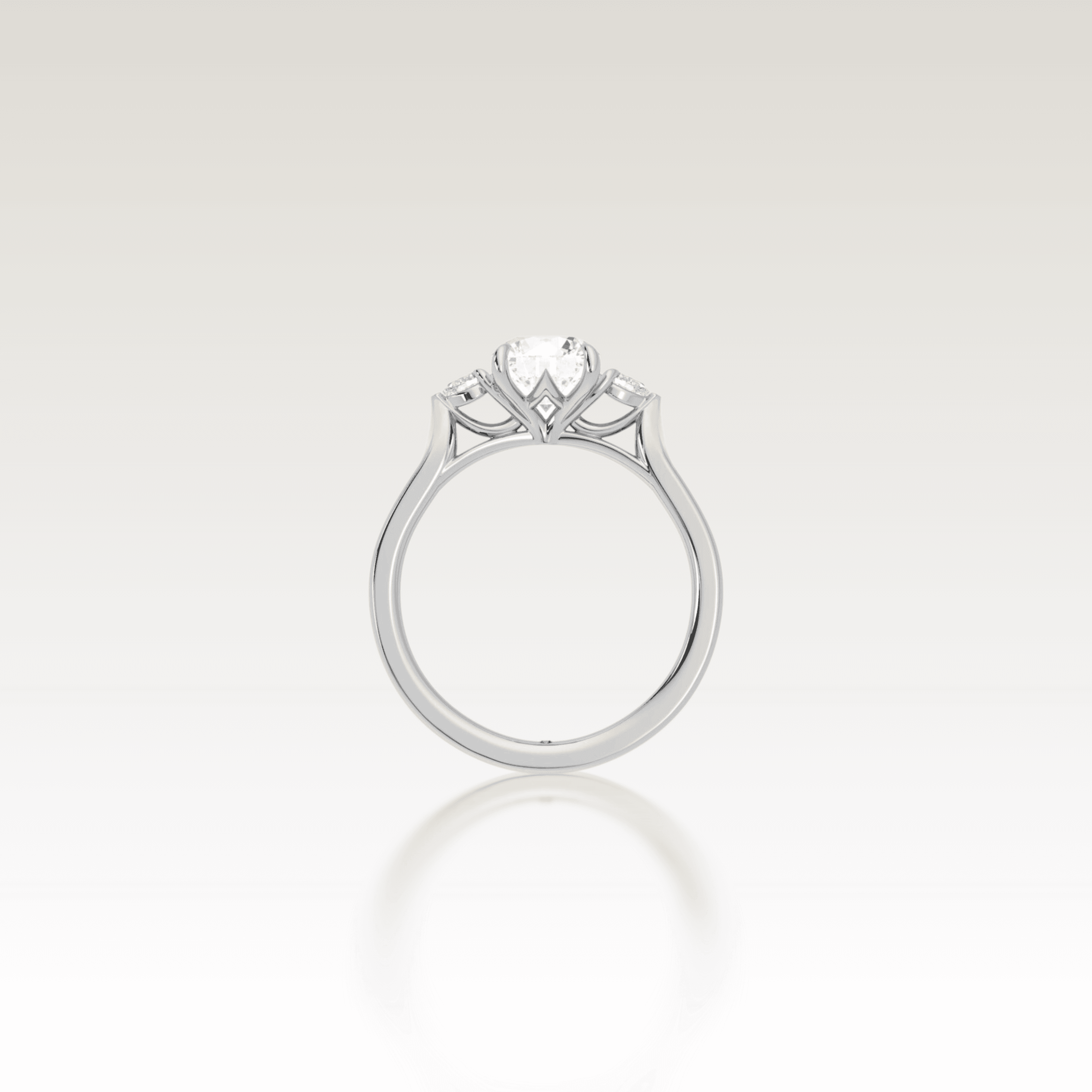 Trio Round Love Knot Diamond Ring image 5