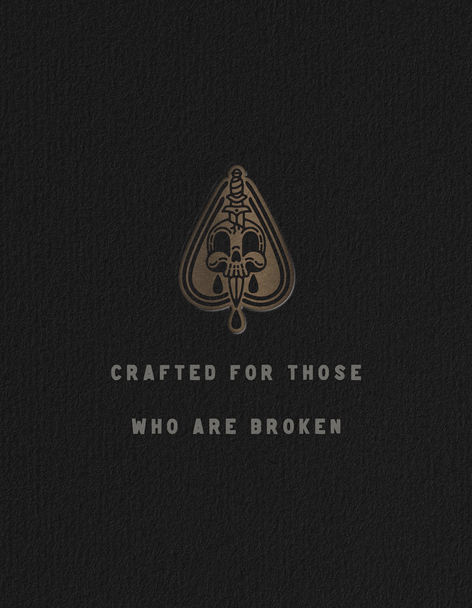 Broken Spirits Distillery logo on leather-textured background