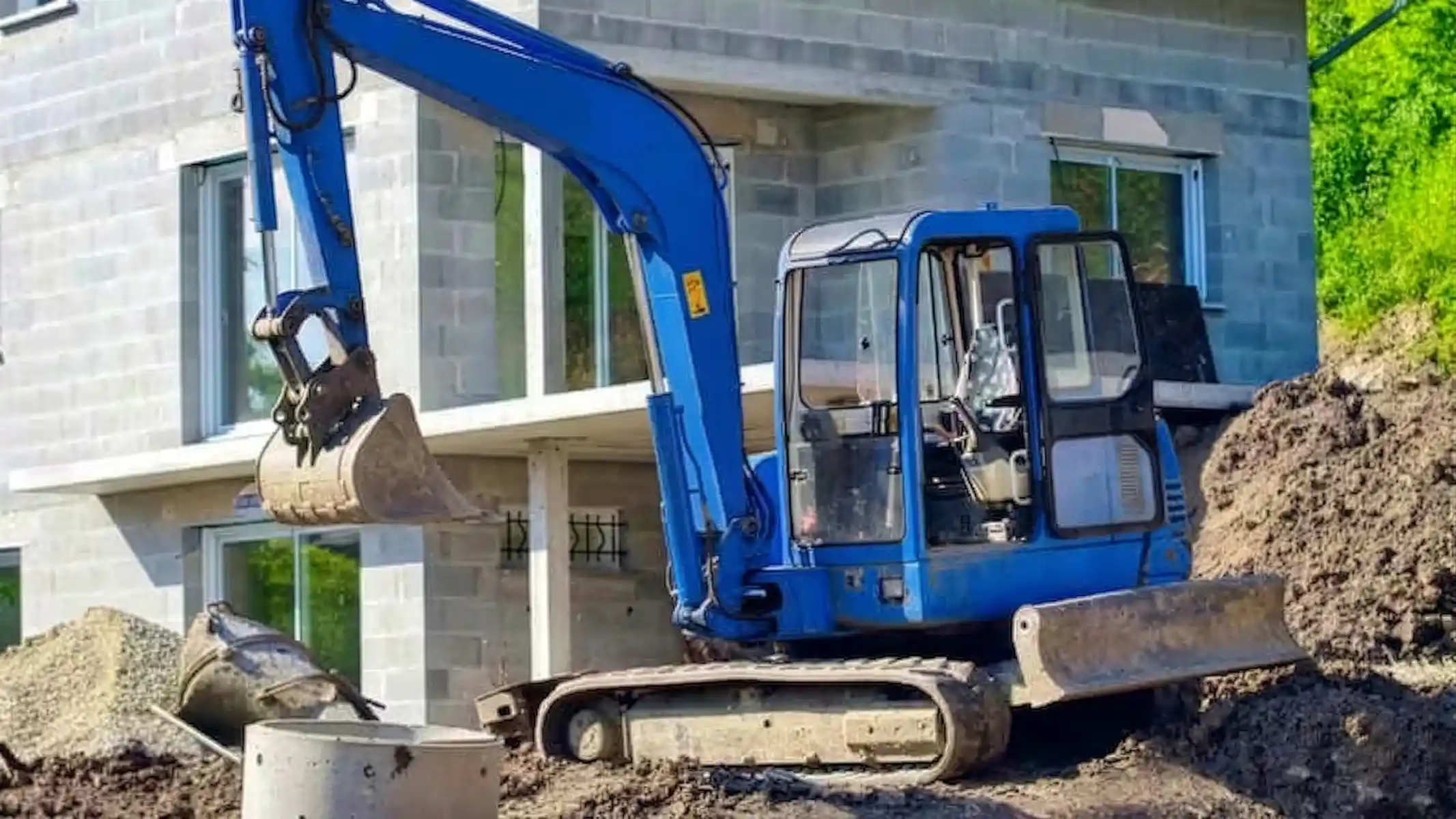 Bagger bei Erdarbeiten