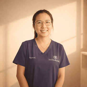 Samantha RN, registered nurse portrait in clinic environment