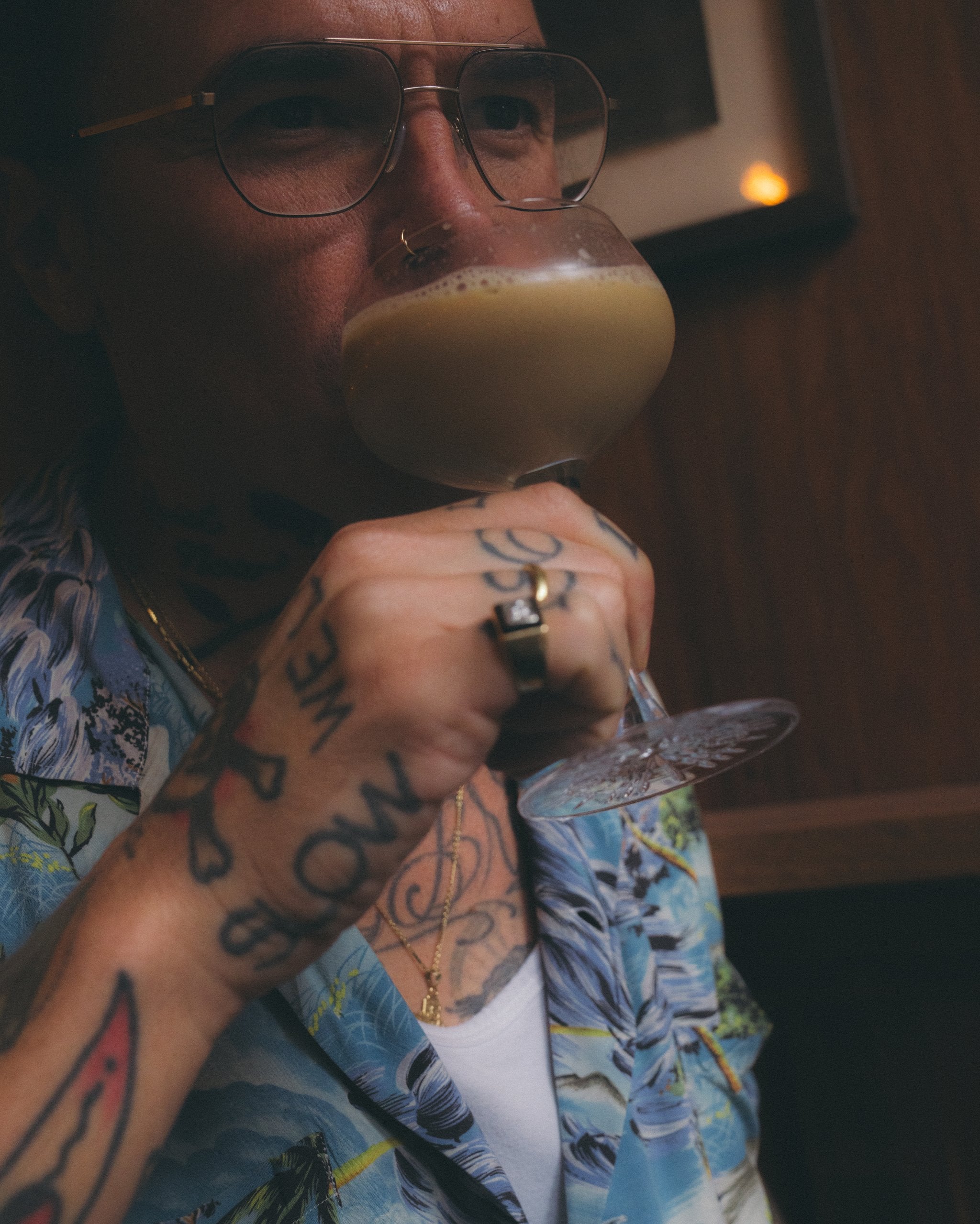 GRADA 02 Midnight Decaf — the single-ingredient decaf espresso martini, poured into a coupe.