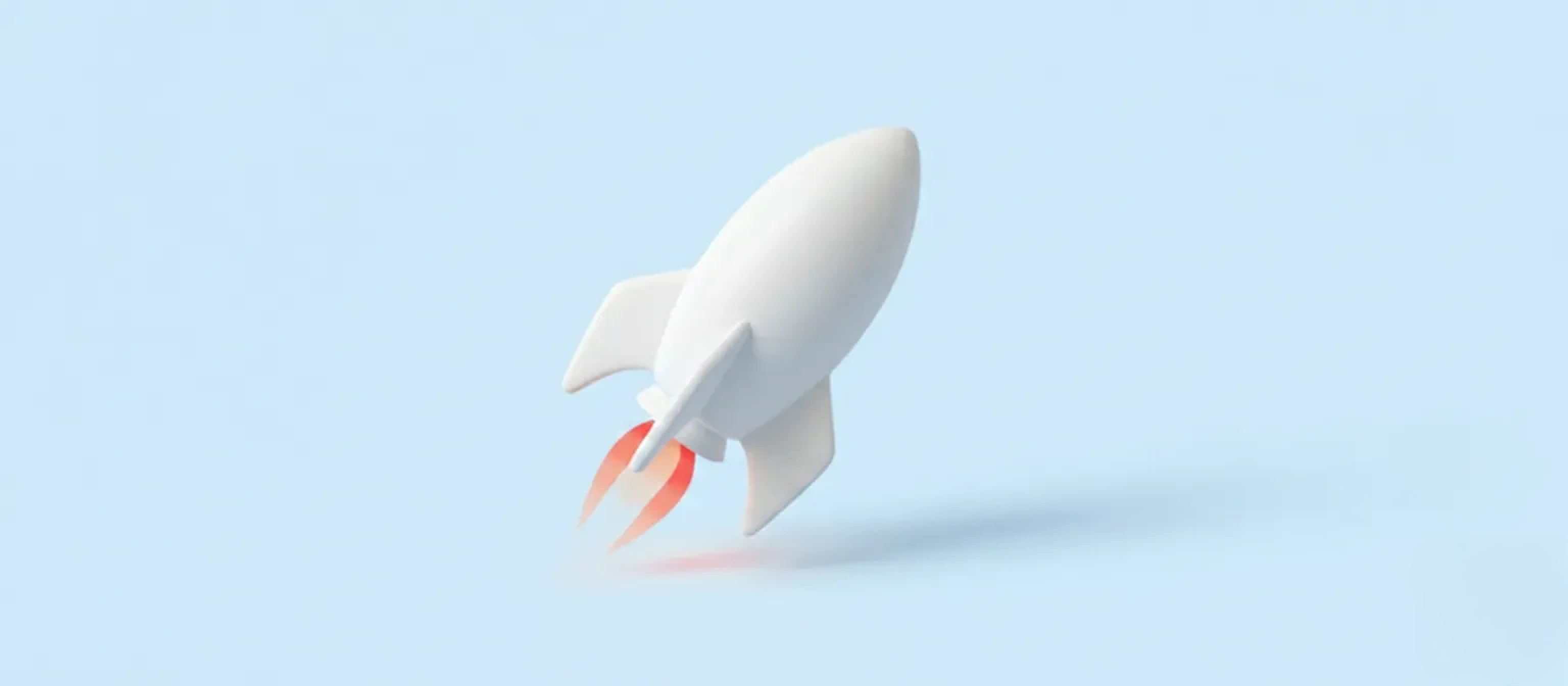 A 3D rendering of a rocket launching
