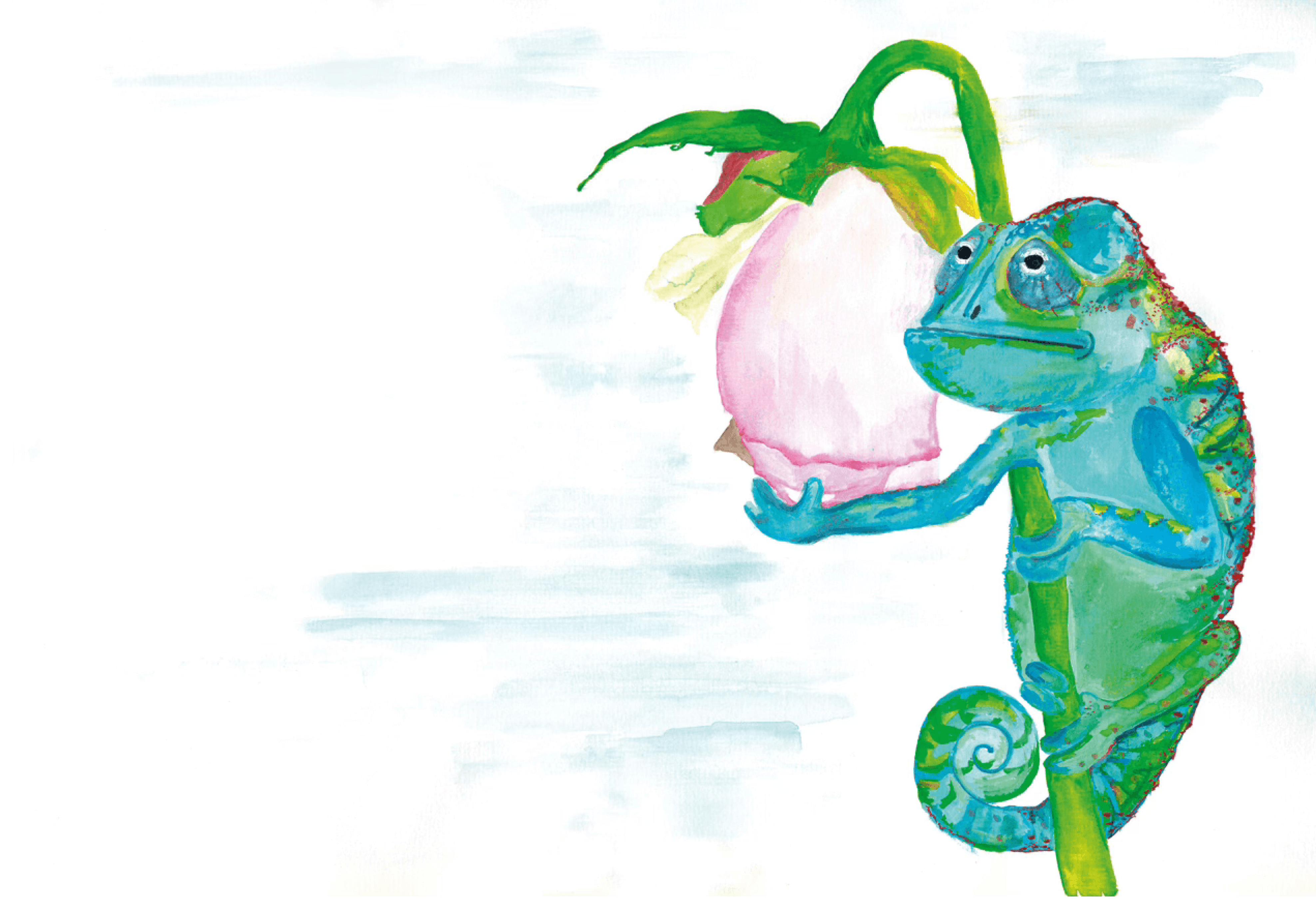 Pepin klammert sich an Rose fest