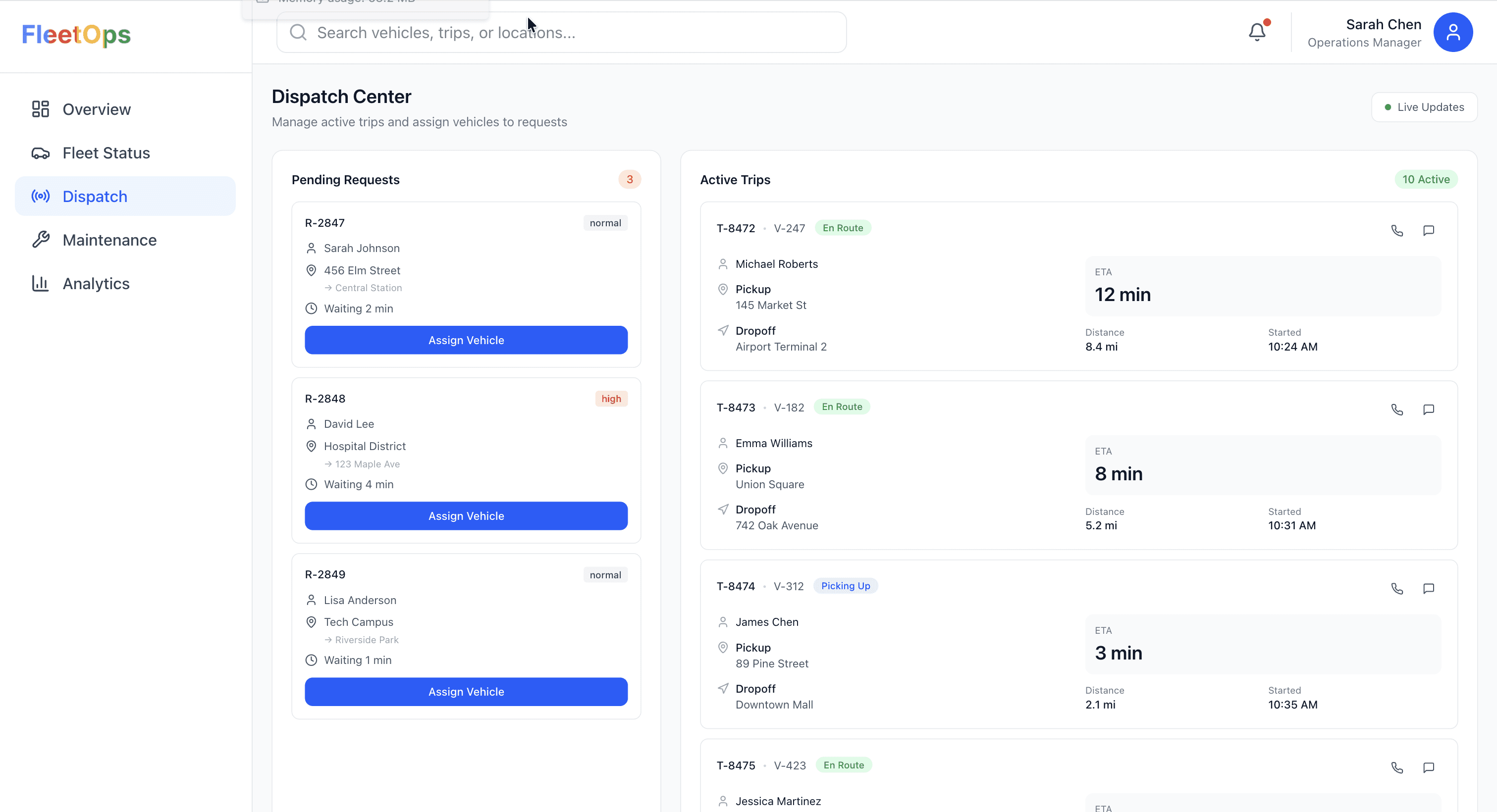 Alert and vehicle detail view