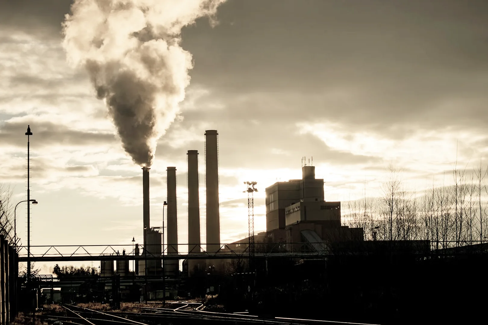 A panoramic view of a large industrial area