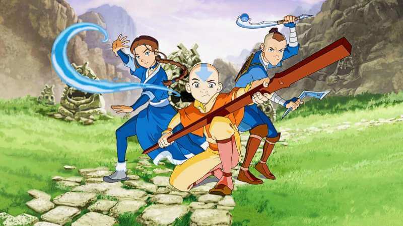 Katara, Aang, and Sokka from Avatar: The Last Airbender