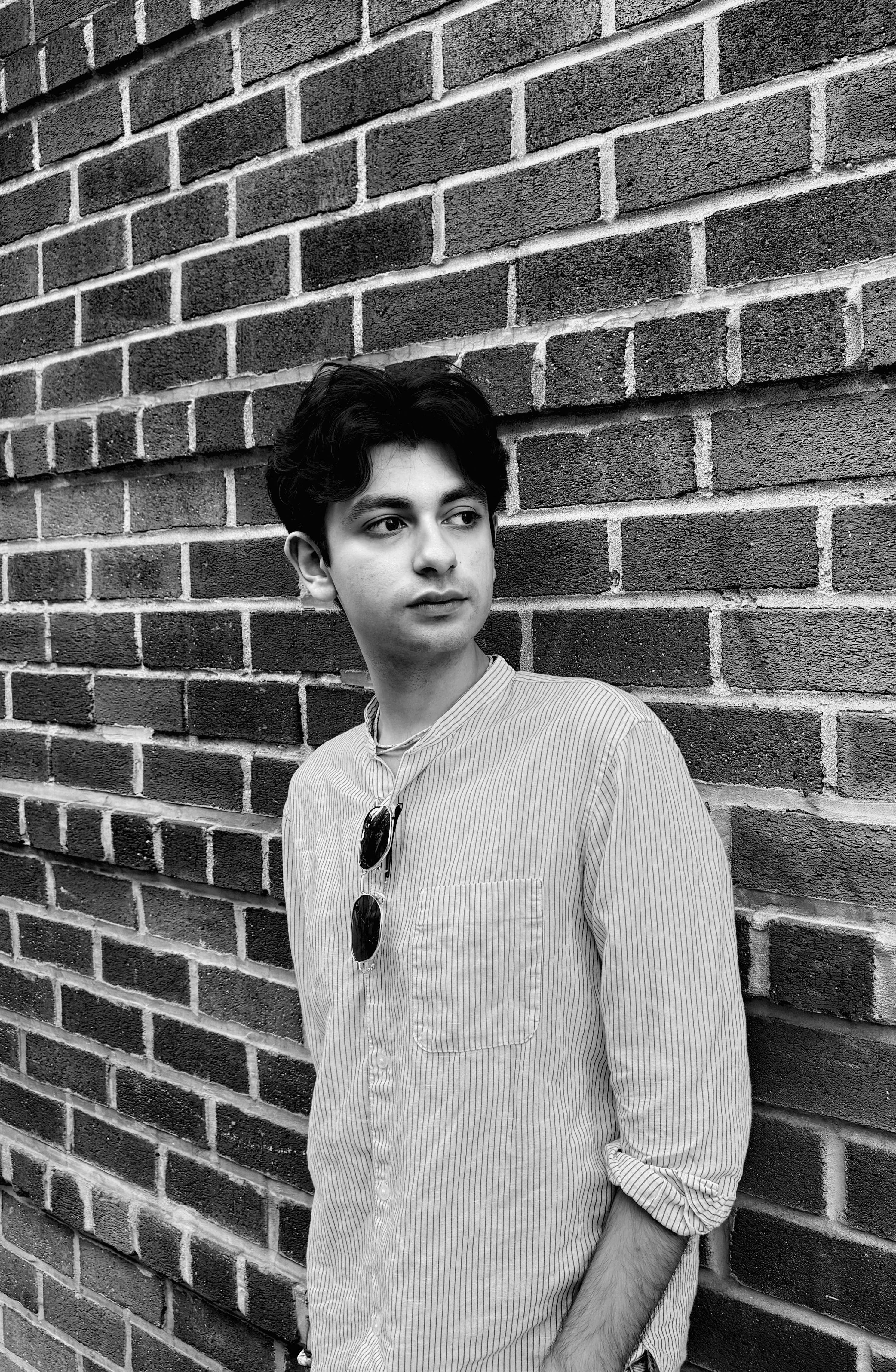 Black and white editorial portrait