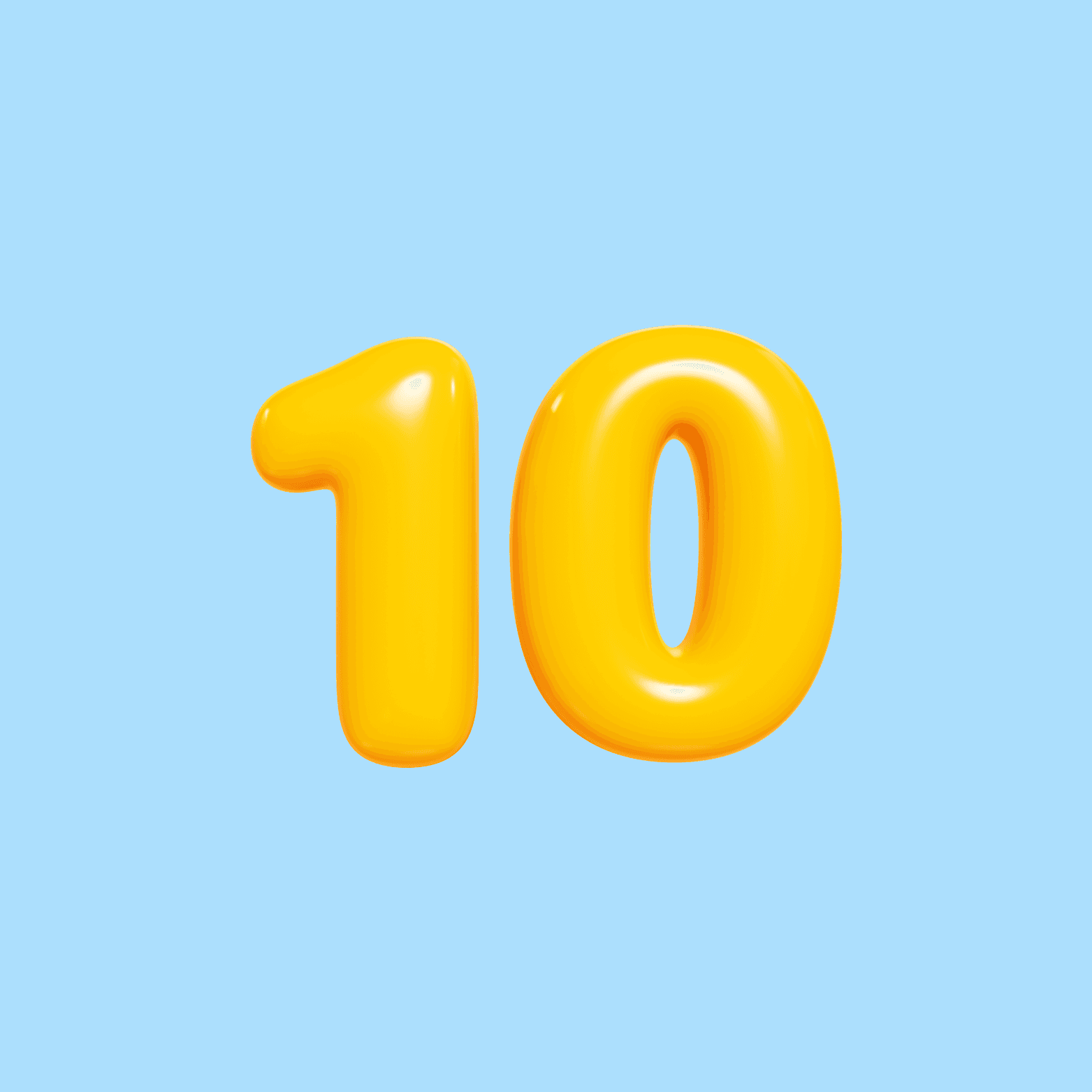 blue backg4ound with number 10 in yellow 