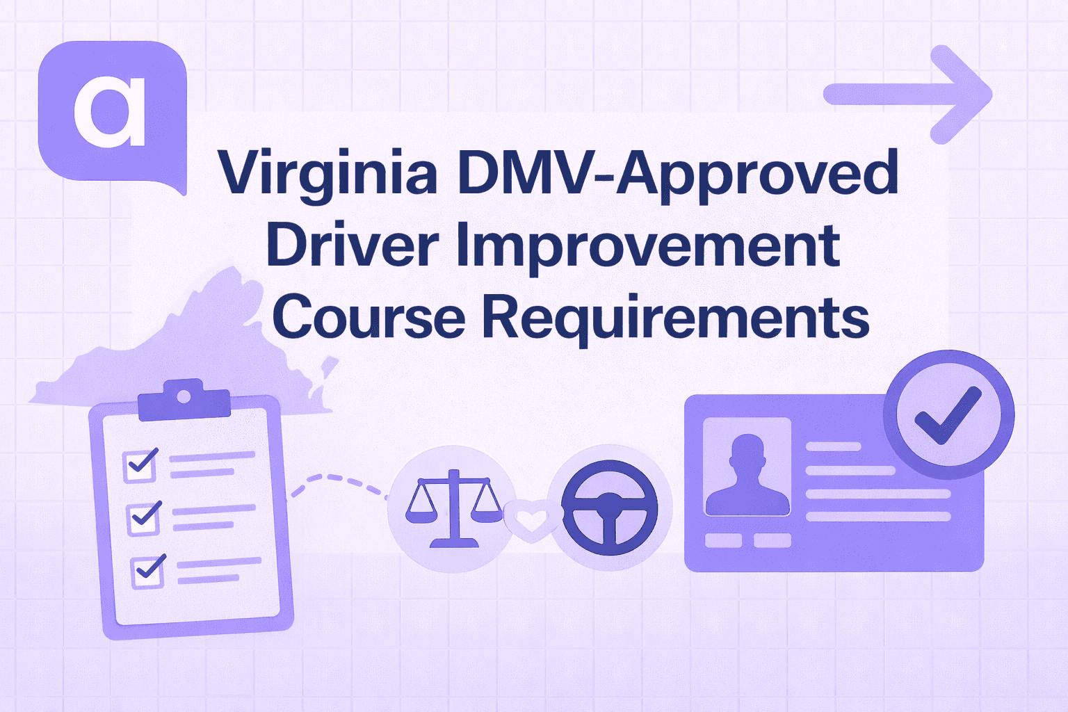 Virginia DMV approval requirements for driver improvement courses with verification checklist