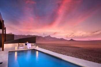 Luxurious Lodge with a pool overlooking the Namibian landscape