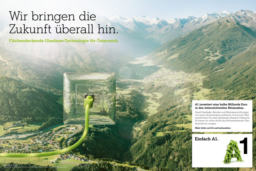 A1 Printkampagne für Glasfaserausbau
