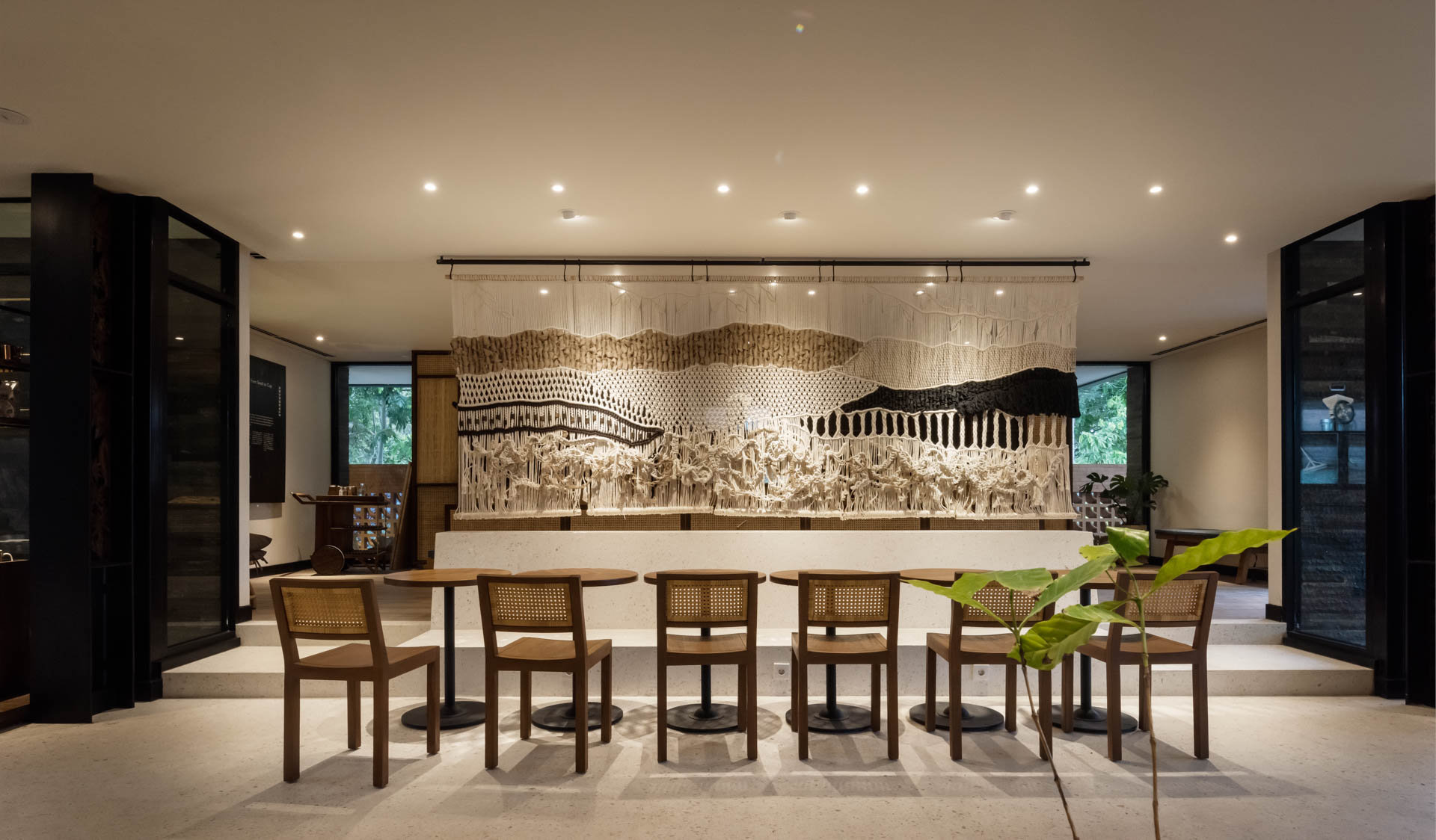 Interior Space with macrame art piece