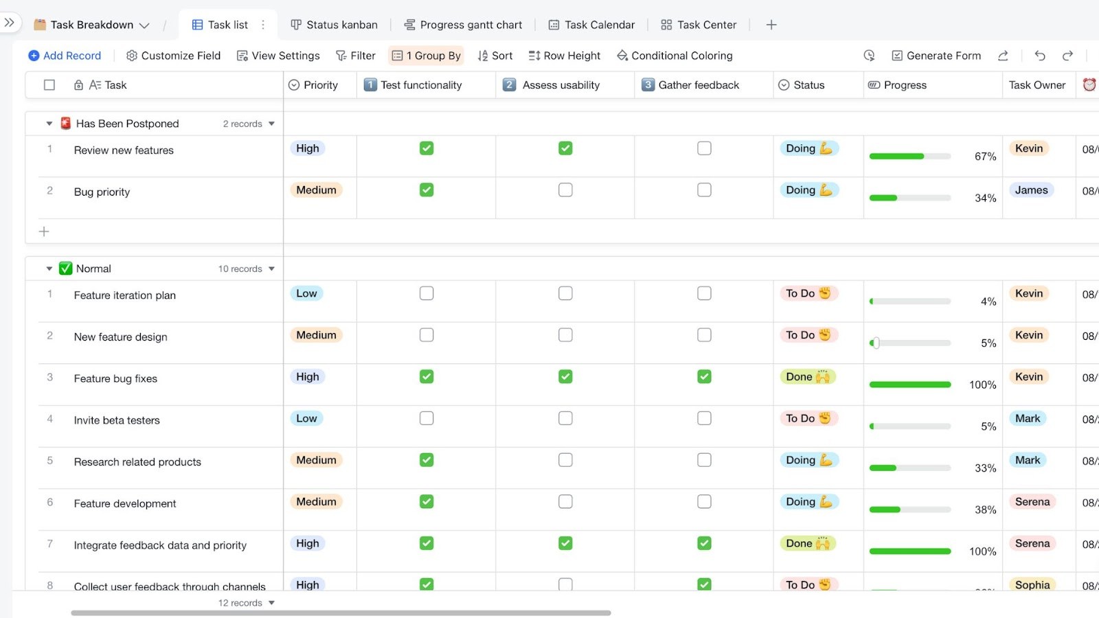 Lark Task management template