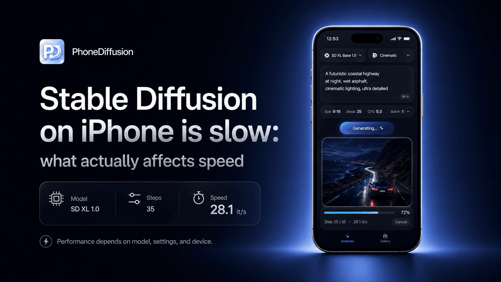 Stable Diffusion on iPhone is slow: what actually affects speed