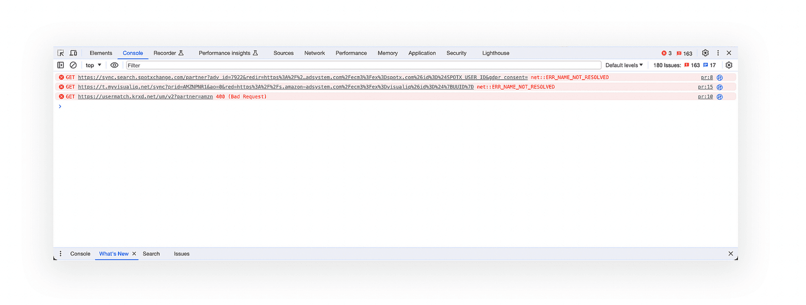 Console tab of Chrome's DevTools