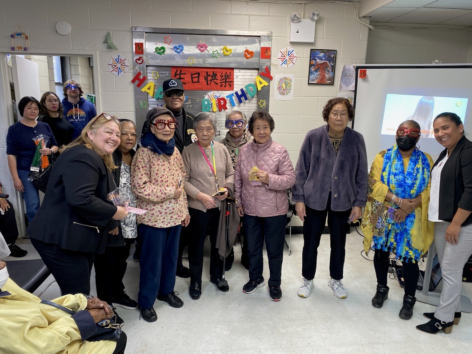 Seniors celebrate the 22nd anniversary of Baruch Housing. 