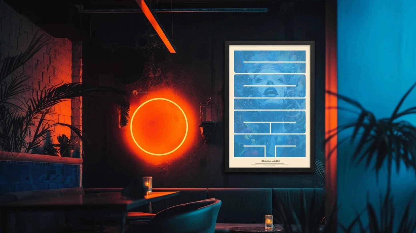 Poster design inside a restaurant