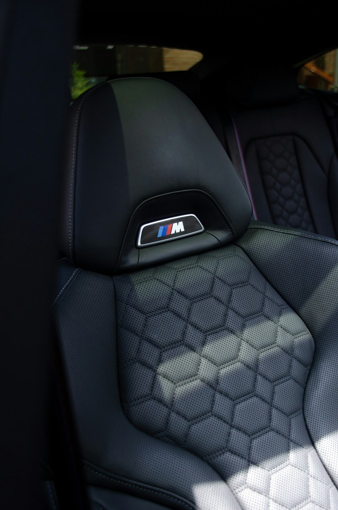 the back seat of a car