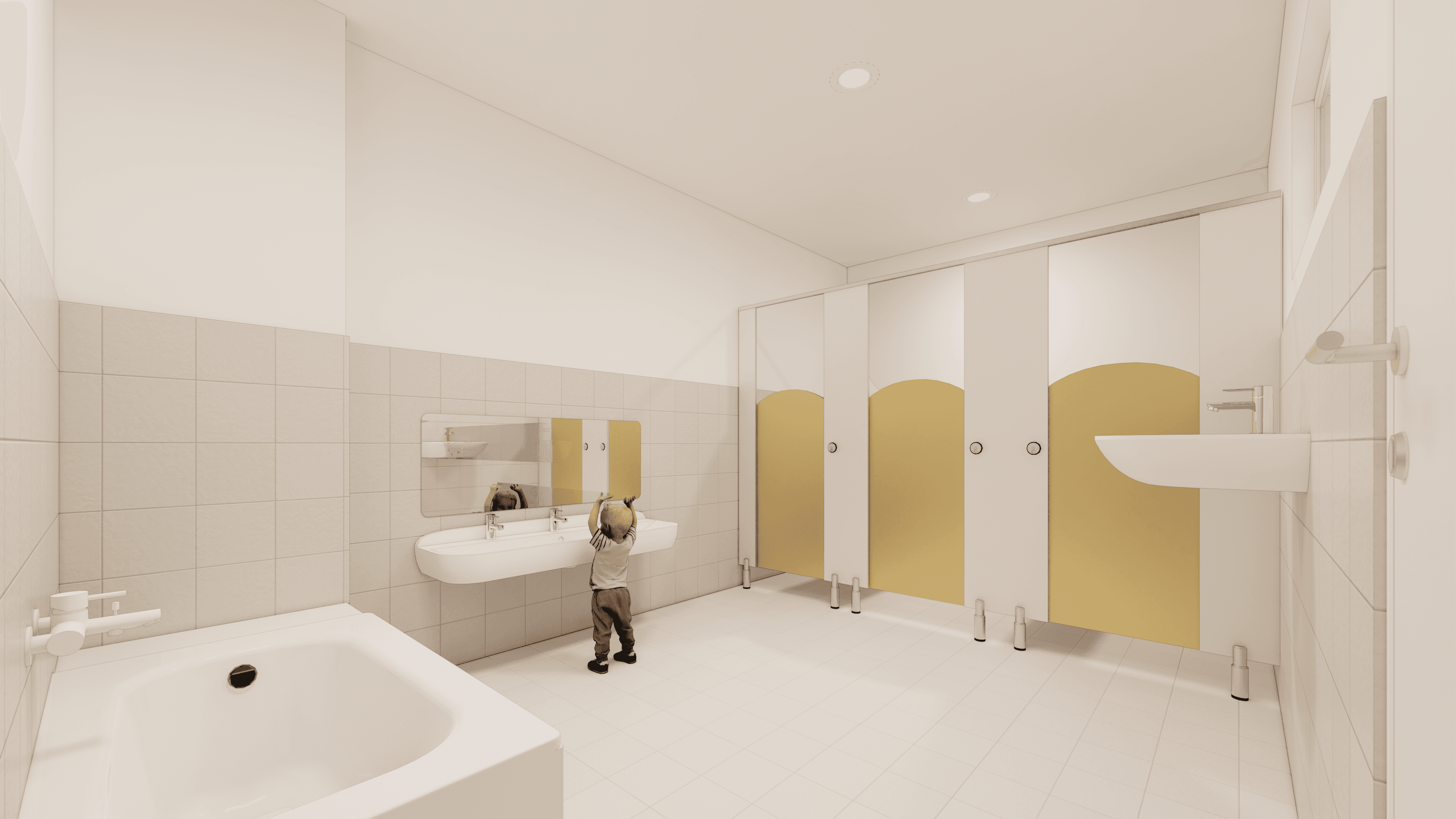 Архитектурный рендер детского сада на 60 мест в Ташкенте