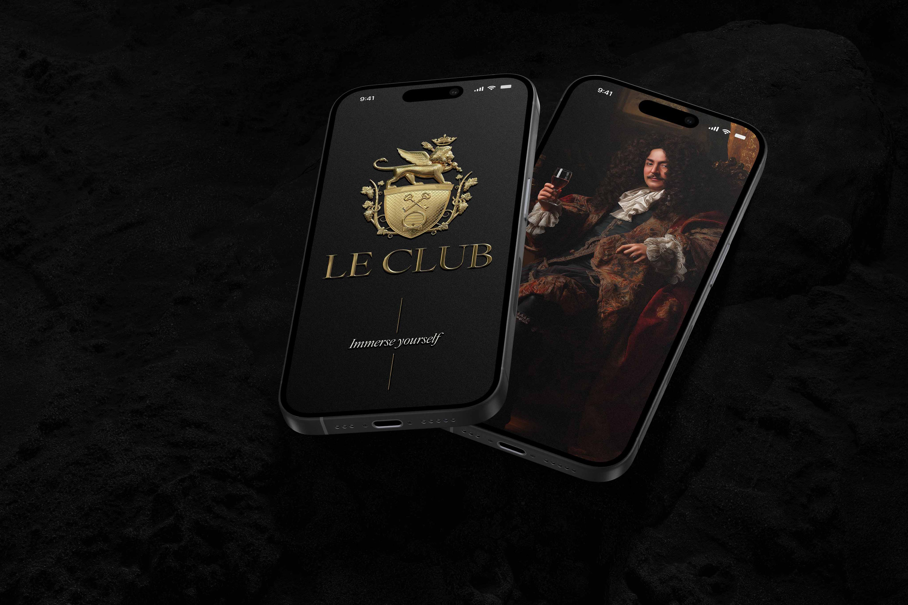 Mobile app design for Invitation design for Le Club