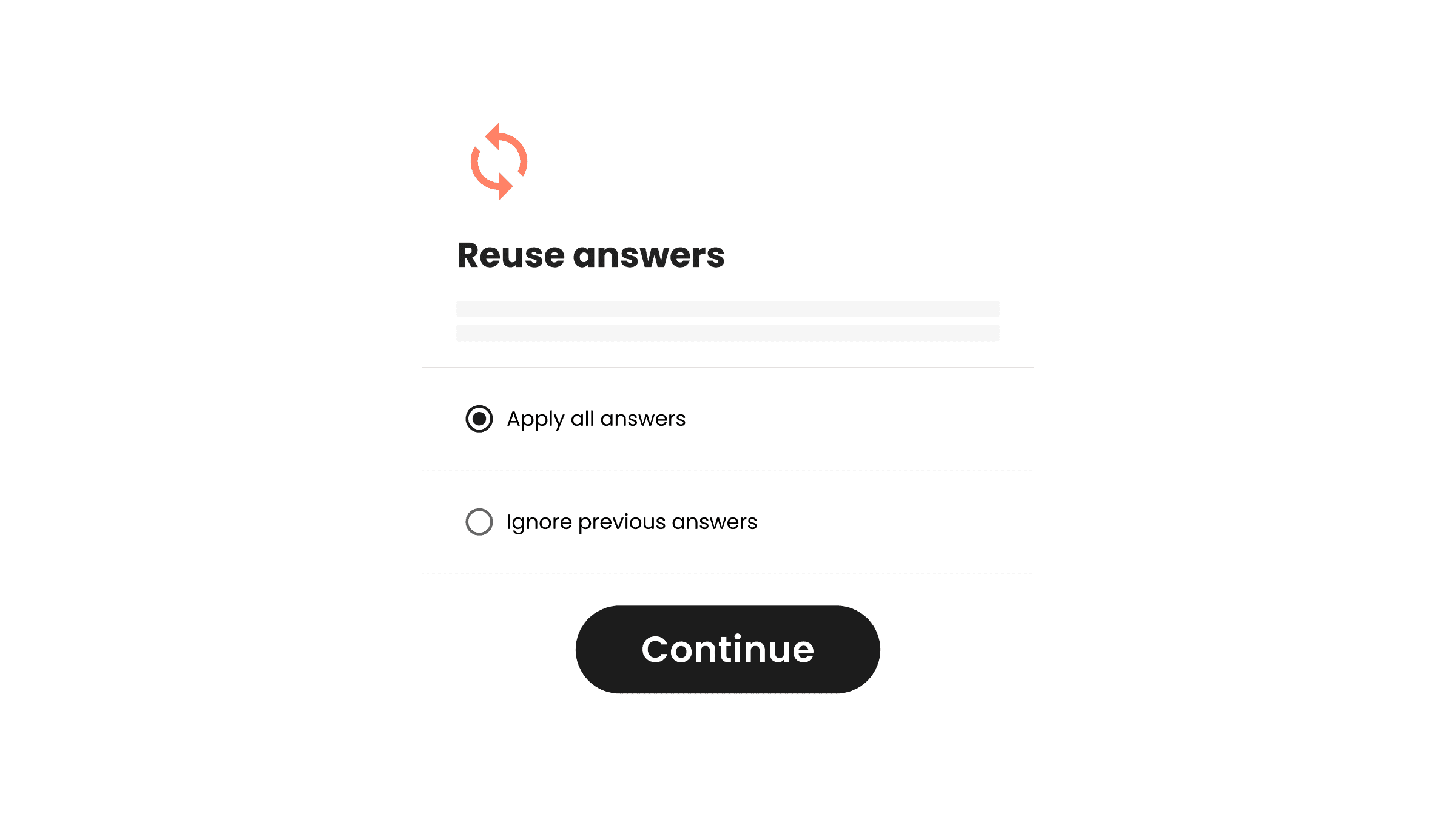 Reuse answer functionality in Transparency Solution