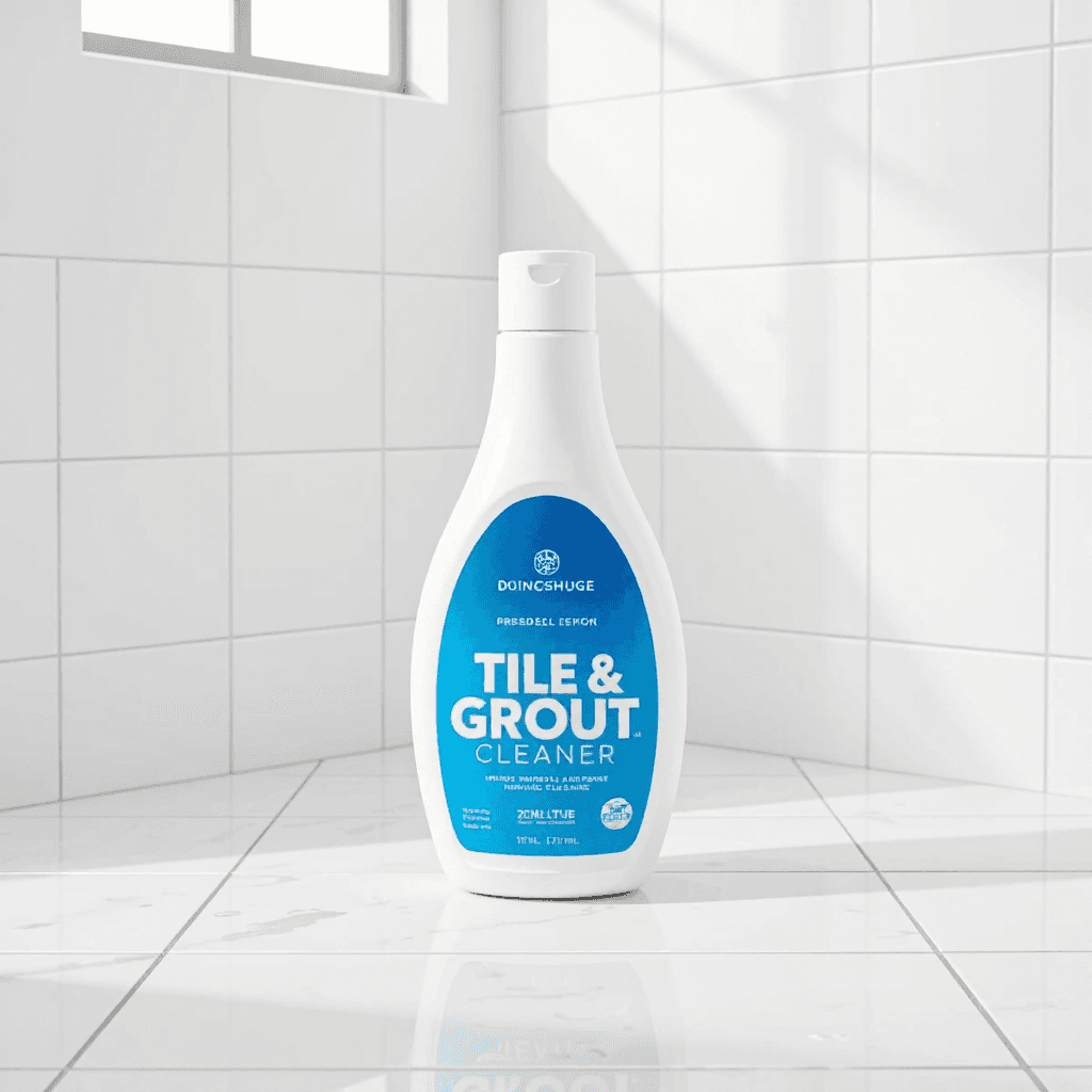 product photography of a bottle of tile and grout cleaner