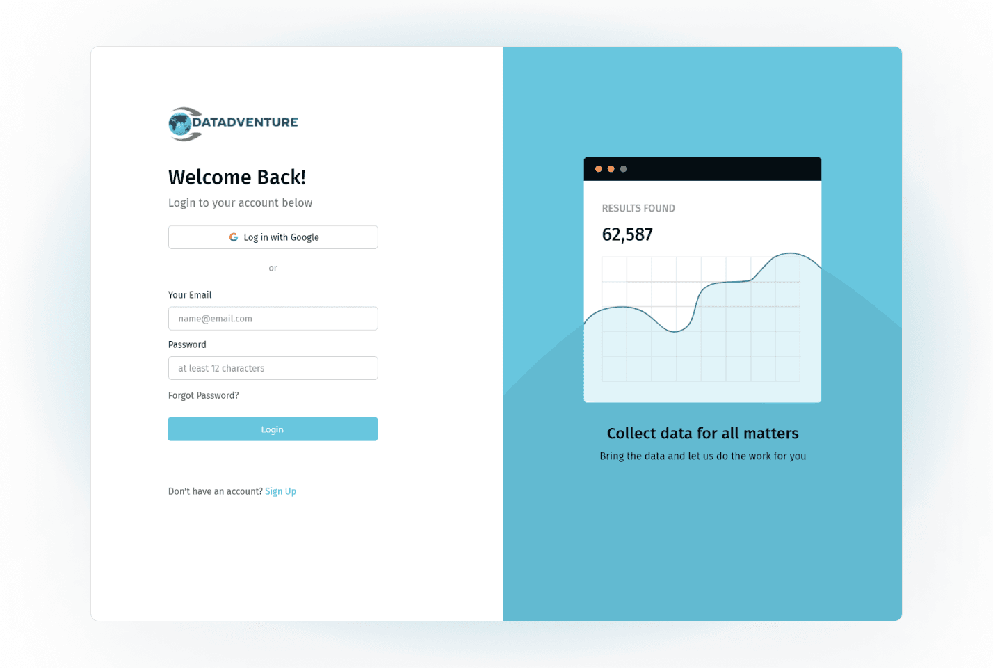 Custom dashboard design for data analytics platform, built with user-friendly UX/U