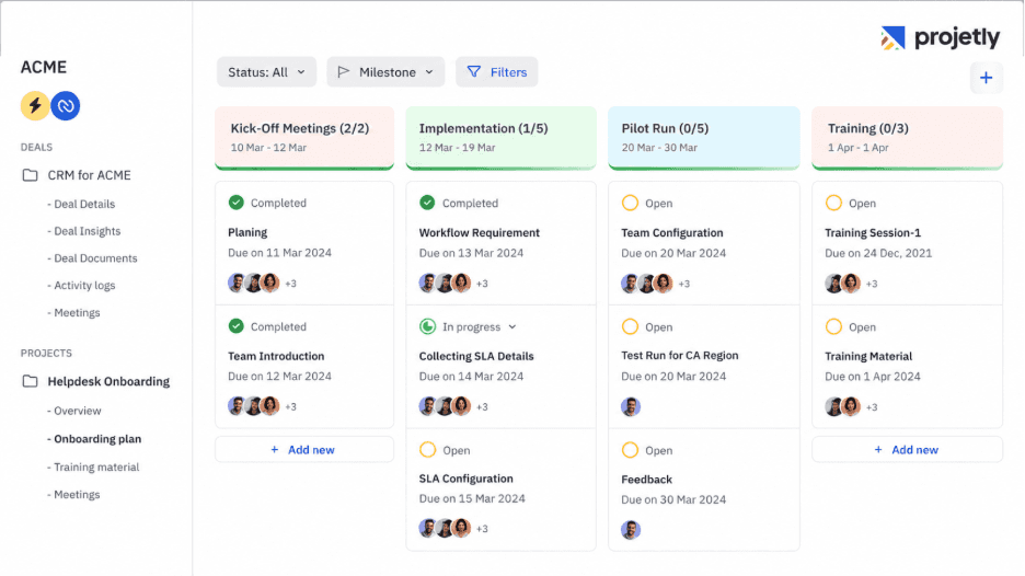 1. Projetly: Best for AI-Driven Enterprise B2B Sales and Onboarding Continuity