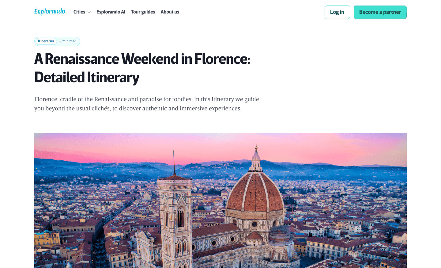 The first version of Esplorando, your personal AI guide art cities, will be&nbsp;launching very soon!